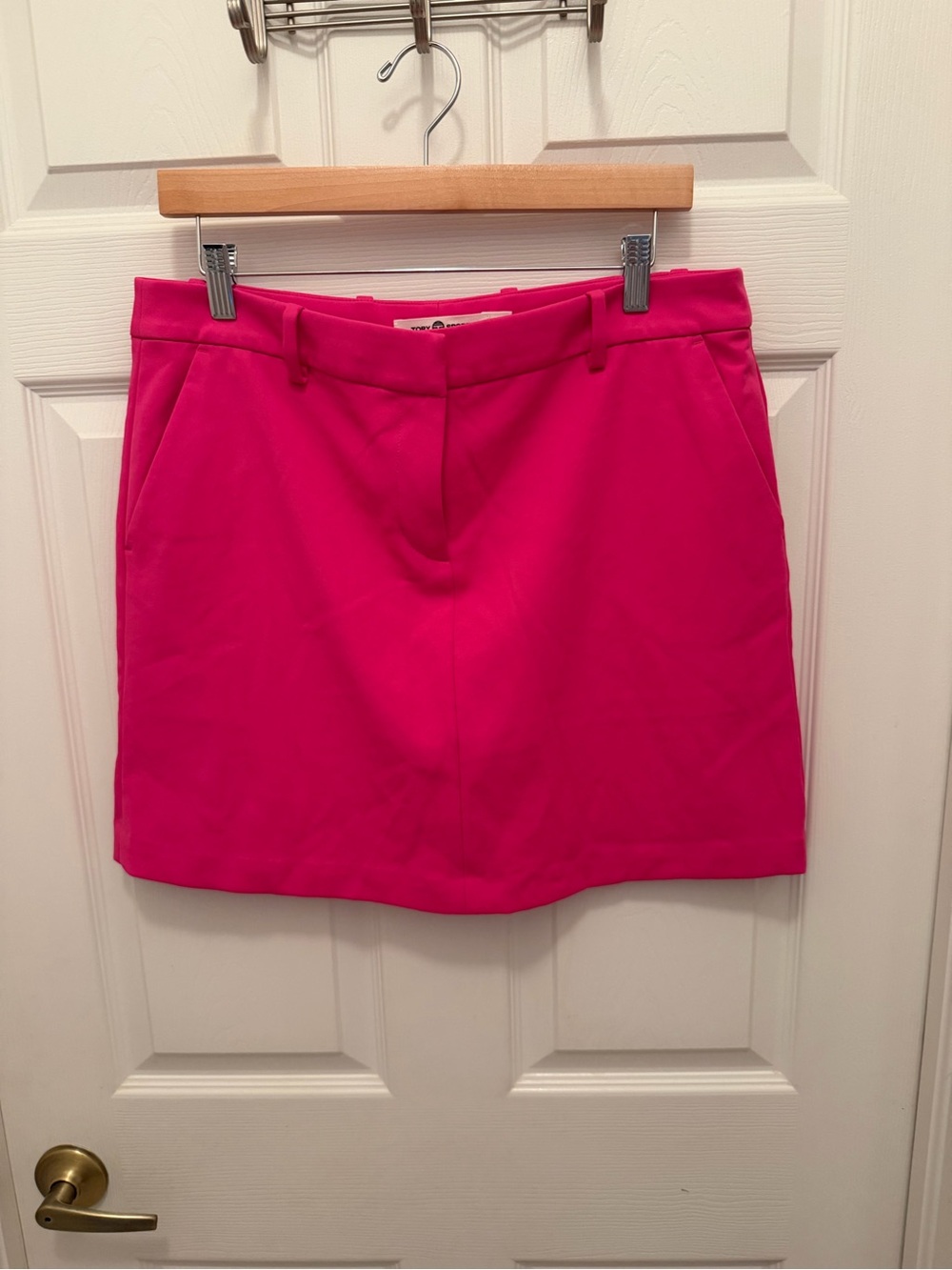 Tory Sport Hot Pink Straight Mini Skirt